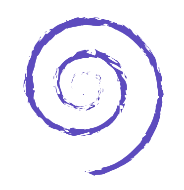 Purple spiral design on a black background, artistic and modern graphic element.