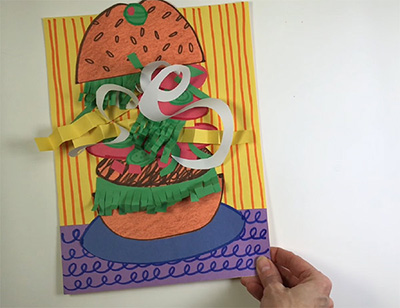 Finished Sandwich made out of construction paper.