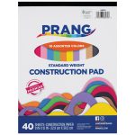 A pad of Medium Weight Construction Paper with 40 sheets of 9"x12" in 10 assorted colors.