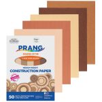 A pad of Medium Weight Construction Paper by Prang includes five skin tone colors: beige, tan, light brown, dark brown, and pinkish-beige. The package consists of 50 sheets.